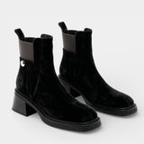 Женски ботуши до глезена с платформа – Изкуствен велур