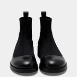 Женски елегантни велурени ботуши до глезена – блоков ток