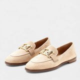 Дамски замшеви мокасини с верига – класически плоски обувки