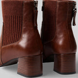 Зимни боти за жени до глезена от изкуствена кожа – блоков ток отзад