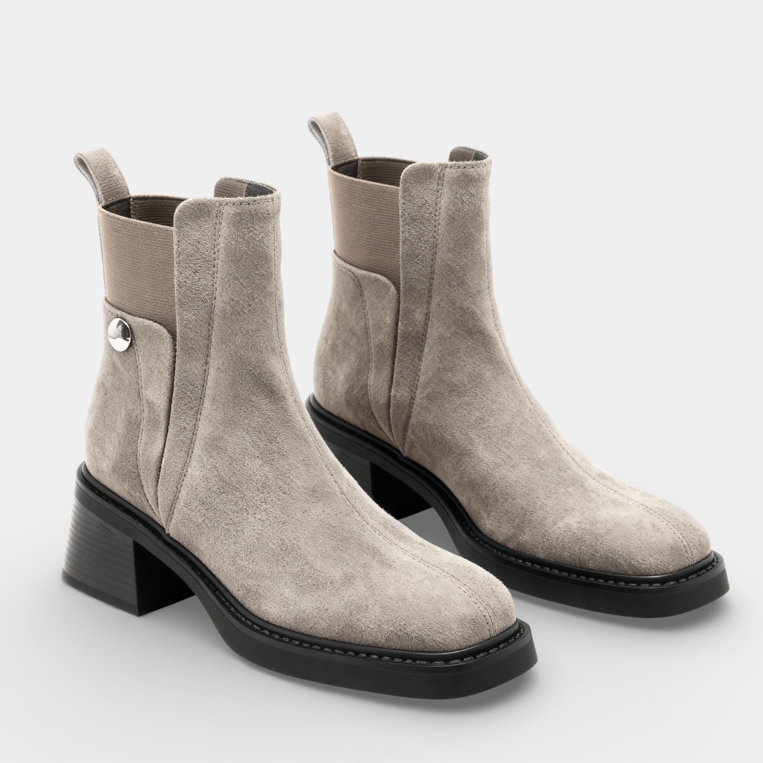 Женски ботуши до глезена с платформа – Изкуствен велур