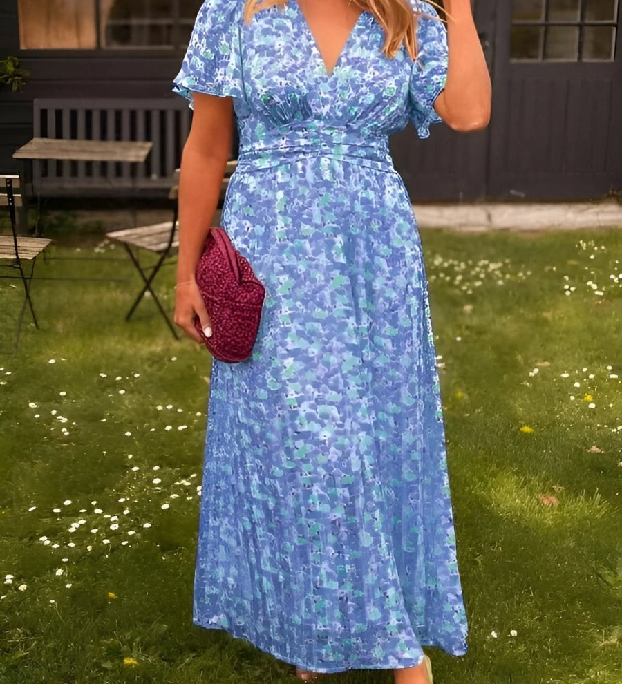 Sandra | Elegáns maxi ruha V nyakkal