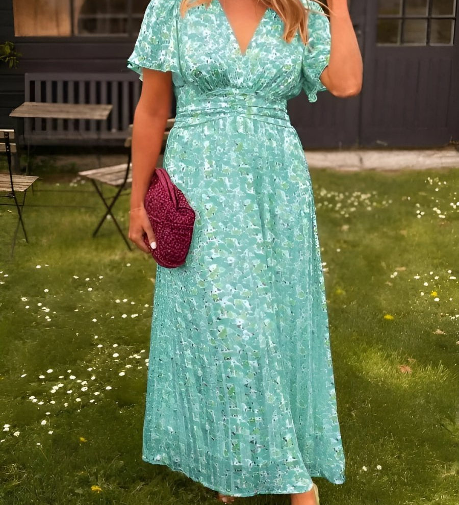 Sandra | Elegáns maxi ruha V nyakkal