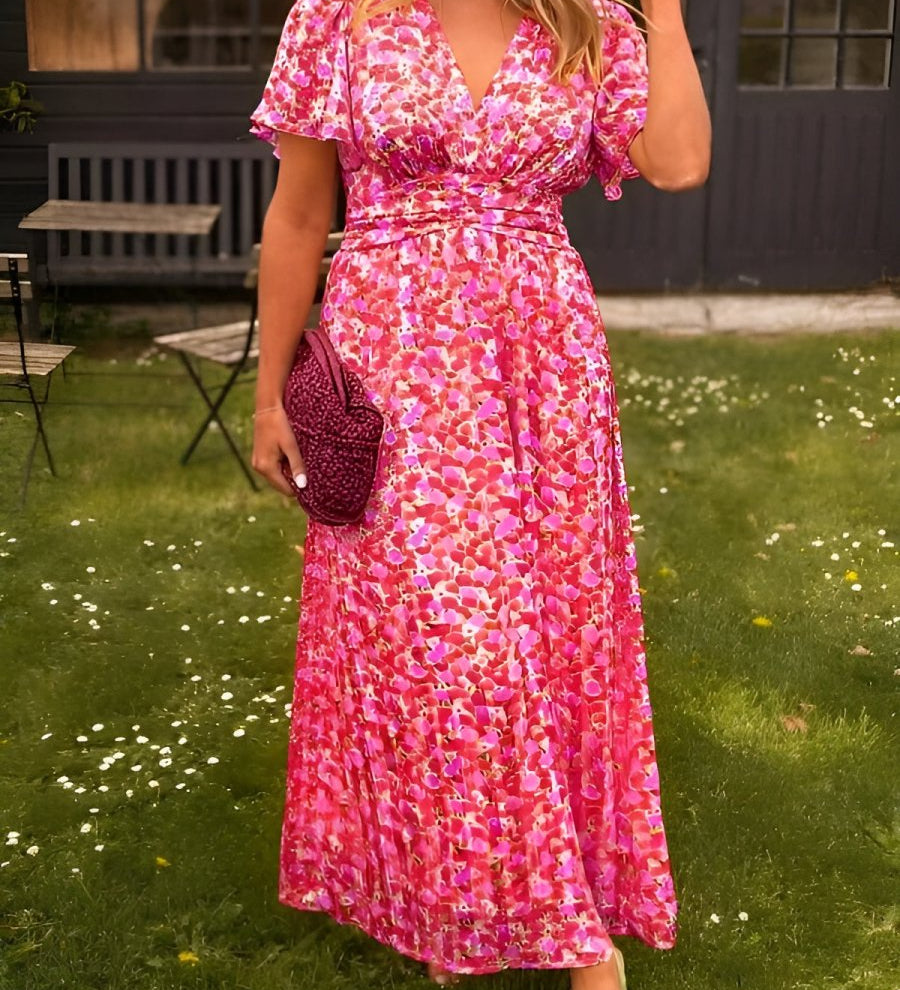 Sandra | Elegáns maxi ruha V nyakkal